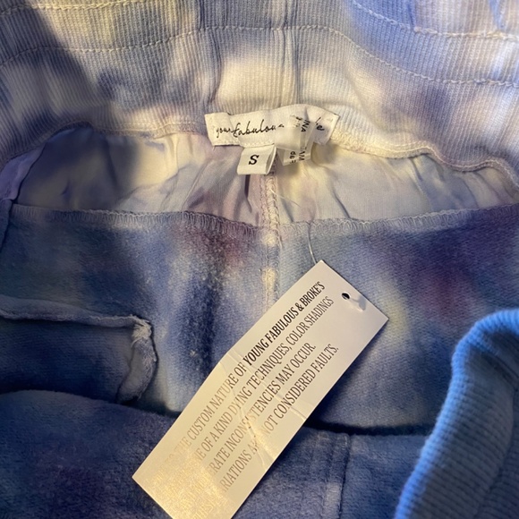 NWT YOUNG FABULOUS & BROKE Blue Tie Dye Jogger OLLIE Pants w/pockets Siz… - Picture 3 of 4